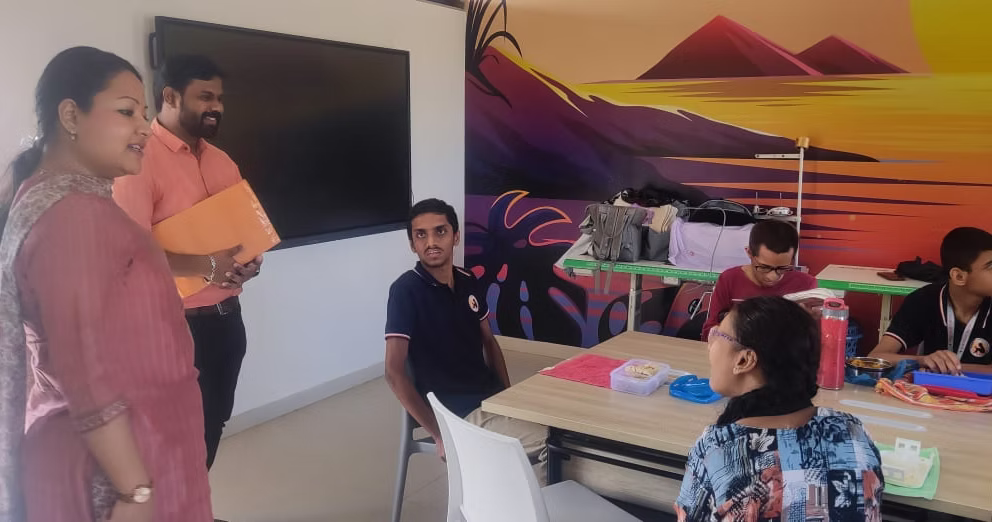 A classroom activity at Suryoday Trust