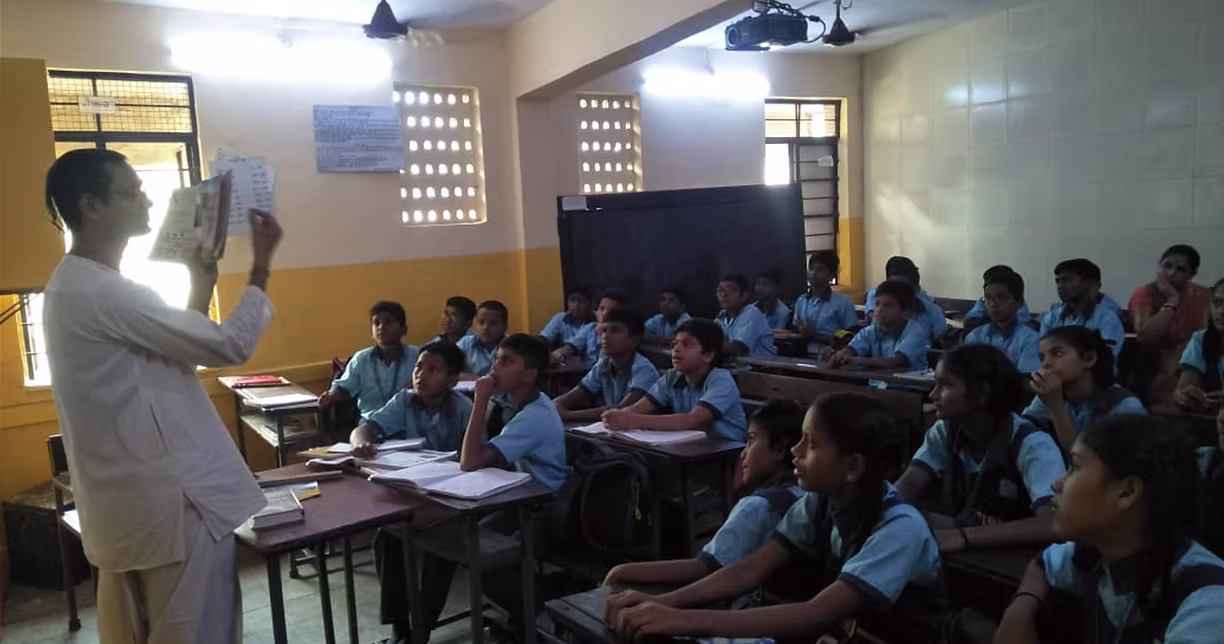 A classroom supported through ISKCON's Vidya-Daan program